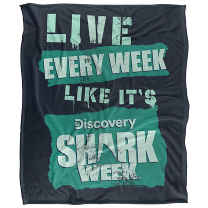 Multicoloured - Front - Shark Week Live Every Week Blanket