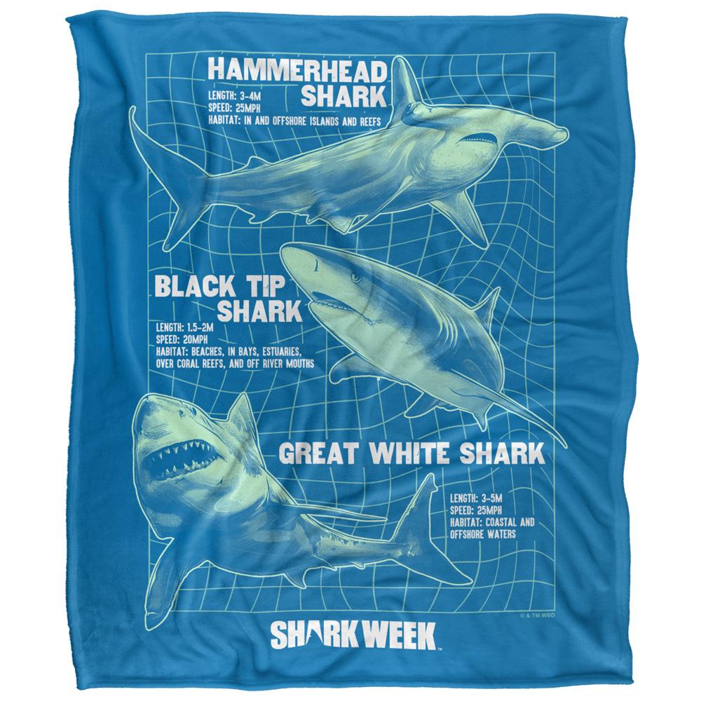 Multicoloured - Front - Shark Week Stats Blanket