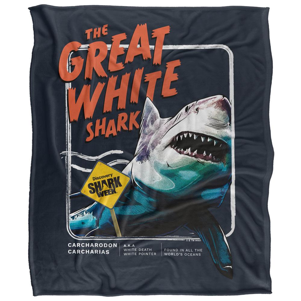 Multicoloured - Front - Shark Week Great White Shark Blanket