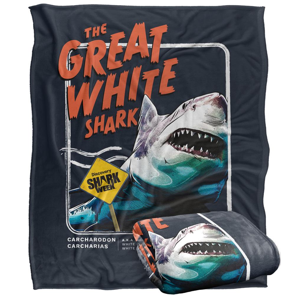 Multicoloured - Back - Shark Week Great White Shark Blanket