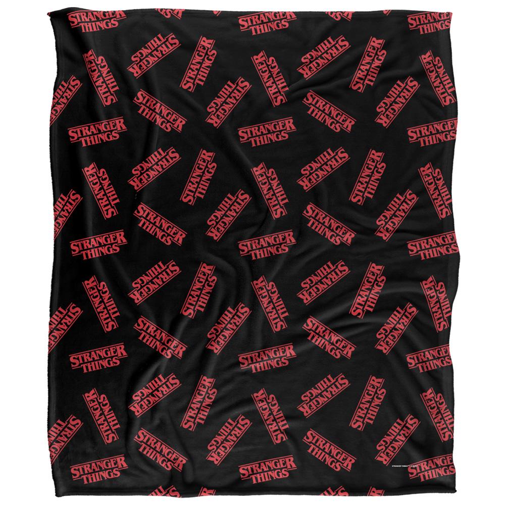 Multicoloured - Front - Stranger Things Repeat Logo Blanket