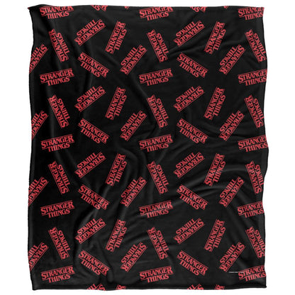 Multicoloured - Front - Stranger Things Repeat Logo Blanket