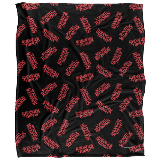 Multicoloured - Front - Stranger Things Repeat Logo Blanket