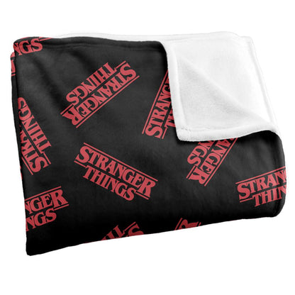 Multicoloured - Side - Stranger Things Repeat Logo Blanket