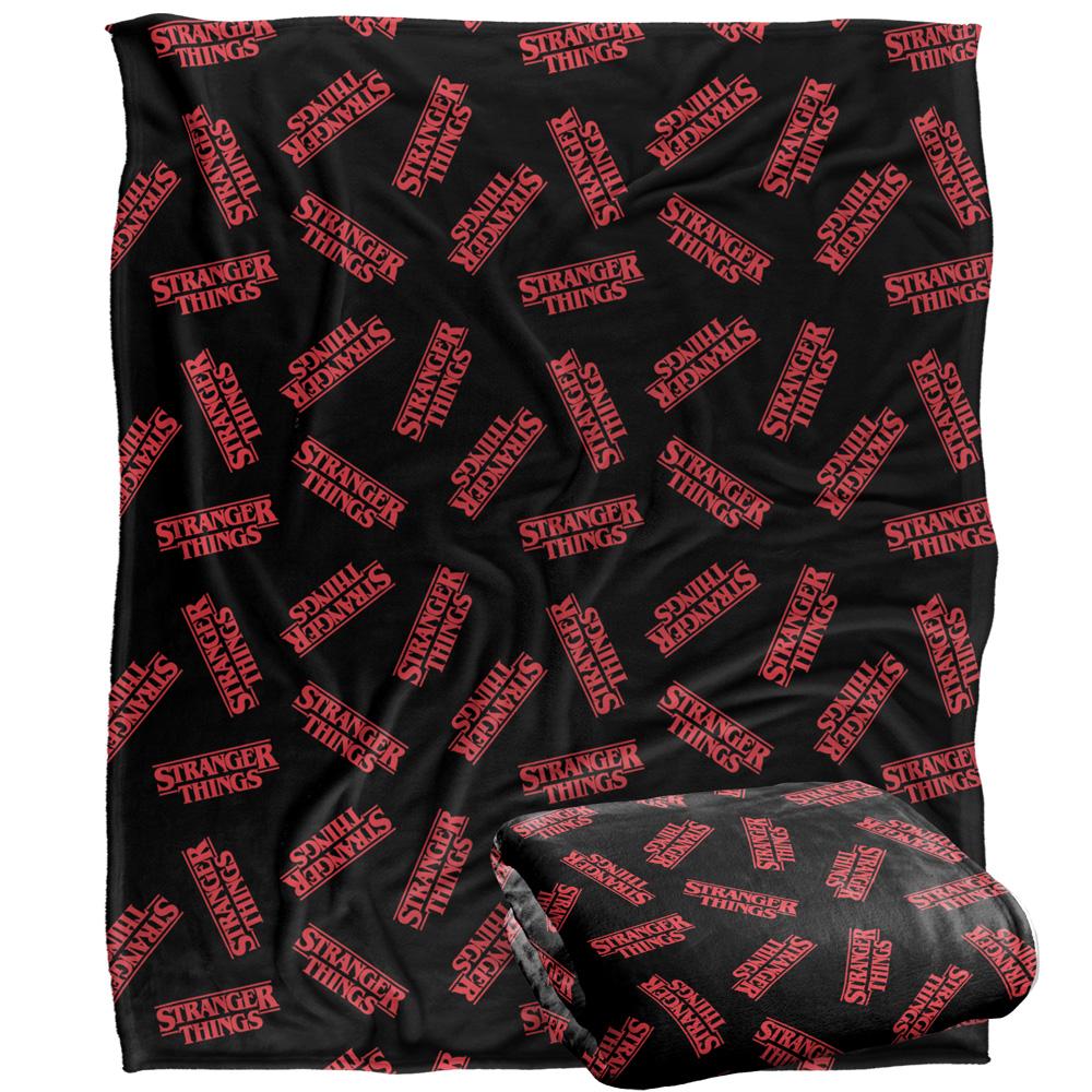 Multicoloured - Back - Stranger Things Repeat Logo Blanket