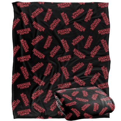 Multicoloured - Back - Stranger Things Repeat Logo Blanket