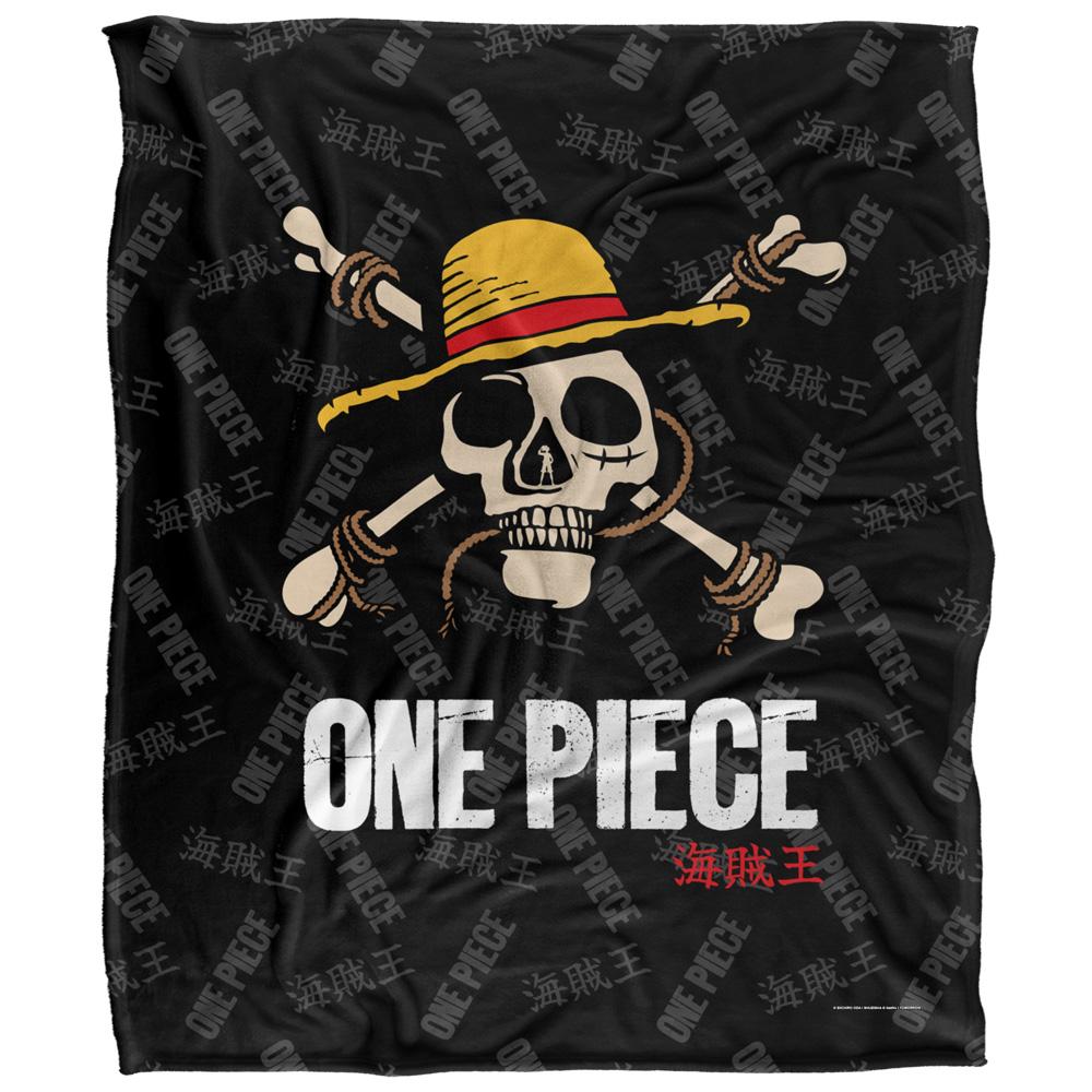 Multicoloured - Front - One Piece Jolly Roger Logo Blanket