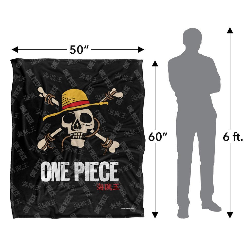Multicoloured - Pack Shot - One Piece Jolly Roger Logo Blanket