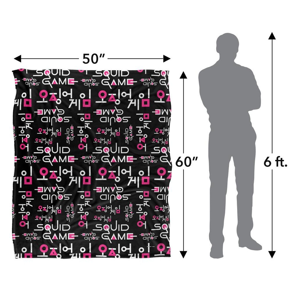 Multicoloured - Pack Shot - Squid Game Repeat Logo Blanket