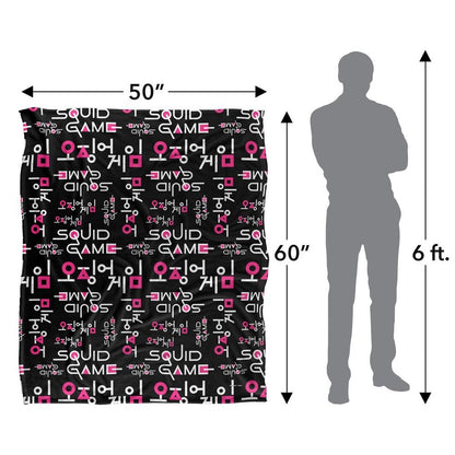 Multicoloured - Pack Shot - Squid Game Repeat Logo Blanket