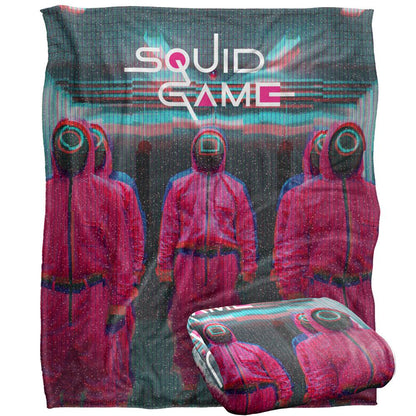 Multicoloured - Back - Squid Game Scene Guards Blanket