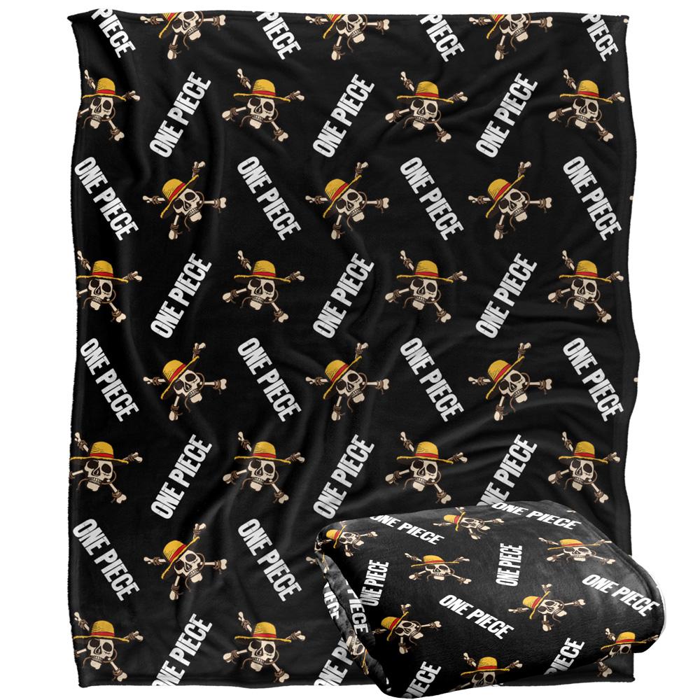 Multicoloured - Back - One Piece Jolly Roger Repeat Print Blanket