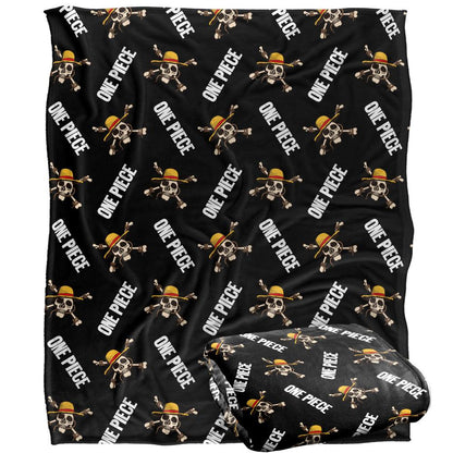 Multicoloured - Back - One Piece Jolly Roger Repeat Print Blanket