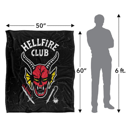 Multicoloured - Pack Shot - Stranger Things Hellfire Club Logo Blanket