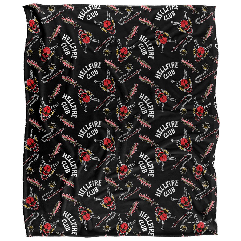Multicoloured - Front - Stranger Things Hellfire Club All-Over Print Blanket