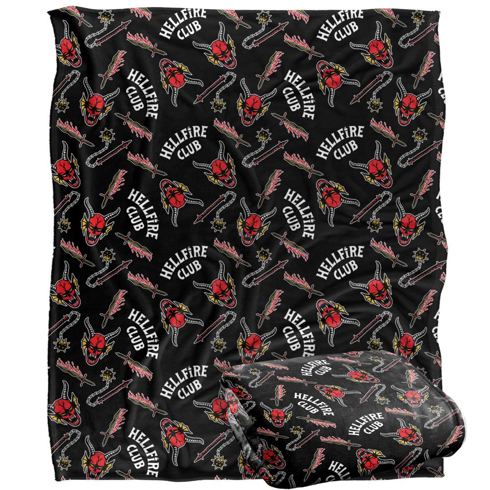 Multicoloured - Back - Stranger Things Hellfire Club All-Over Print Blanket