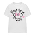 White - Front - Minnie Mouse Unisex Adult First Time Mommy T-Shirt