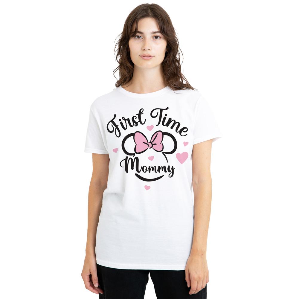 White - Side - Minnie Mouse Unisex Adult First Time Mommy T-Shirt