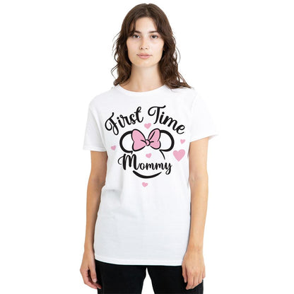 White - Side - Minnie Mouse Unisex Adult First Time Mommy T-Shirt