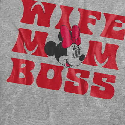 Sport Heather - Pack Shot - Minnie Mouse Unisex Adult Wife Mom Boss T-Shirt