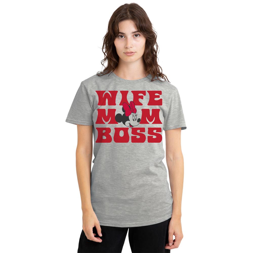 Sport Heather - Side - Minnie Mouse Unisex Adult Wife Mom Boss T-Shirt