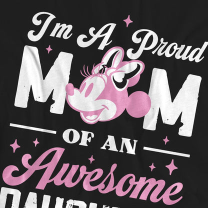 Black - Pack Shot - Minnie Mouse Unisex Adult Proud Mom, Awesome Daughter T-Shirt