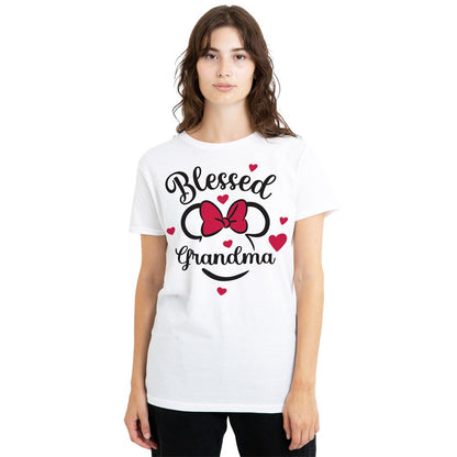 White - Side - Minnie Mouse Unisex Adult Blessed Grandma T-Shirt