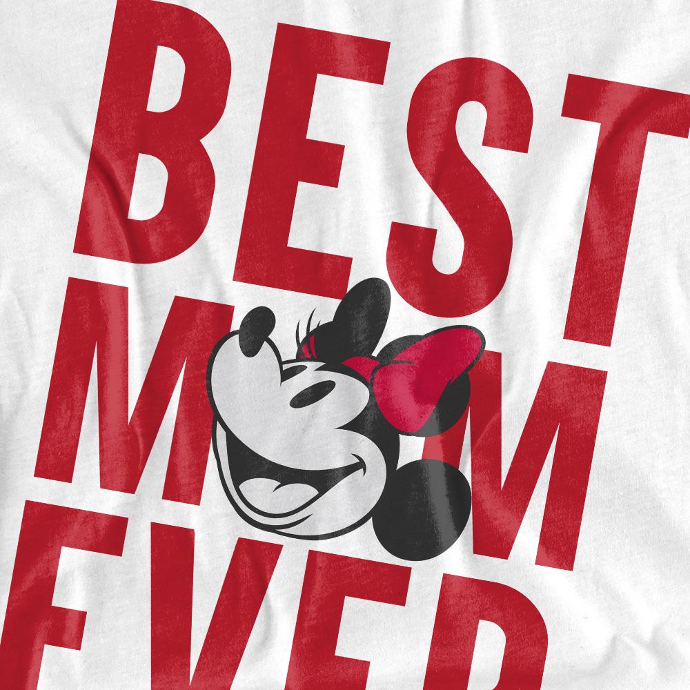 White - Pack Shot - Minnie Mouse Unisex Adult Best Mom Ever T-Shirt