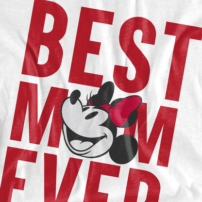 White - Pack Shot - Minnie Mouse Unisex Adult Best Mom Ever T-Shirt