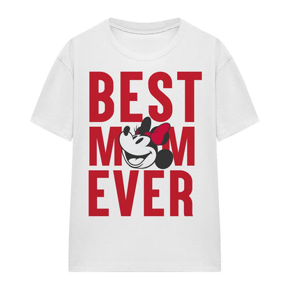 White - Front - Minnie Mouse Unisex Adult Best Mom Ever T-Shirt