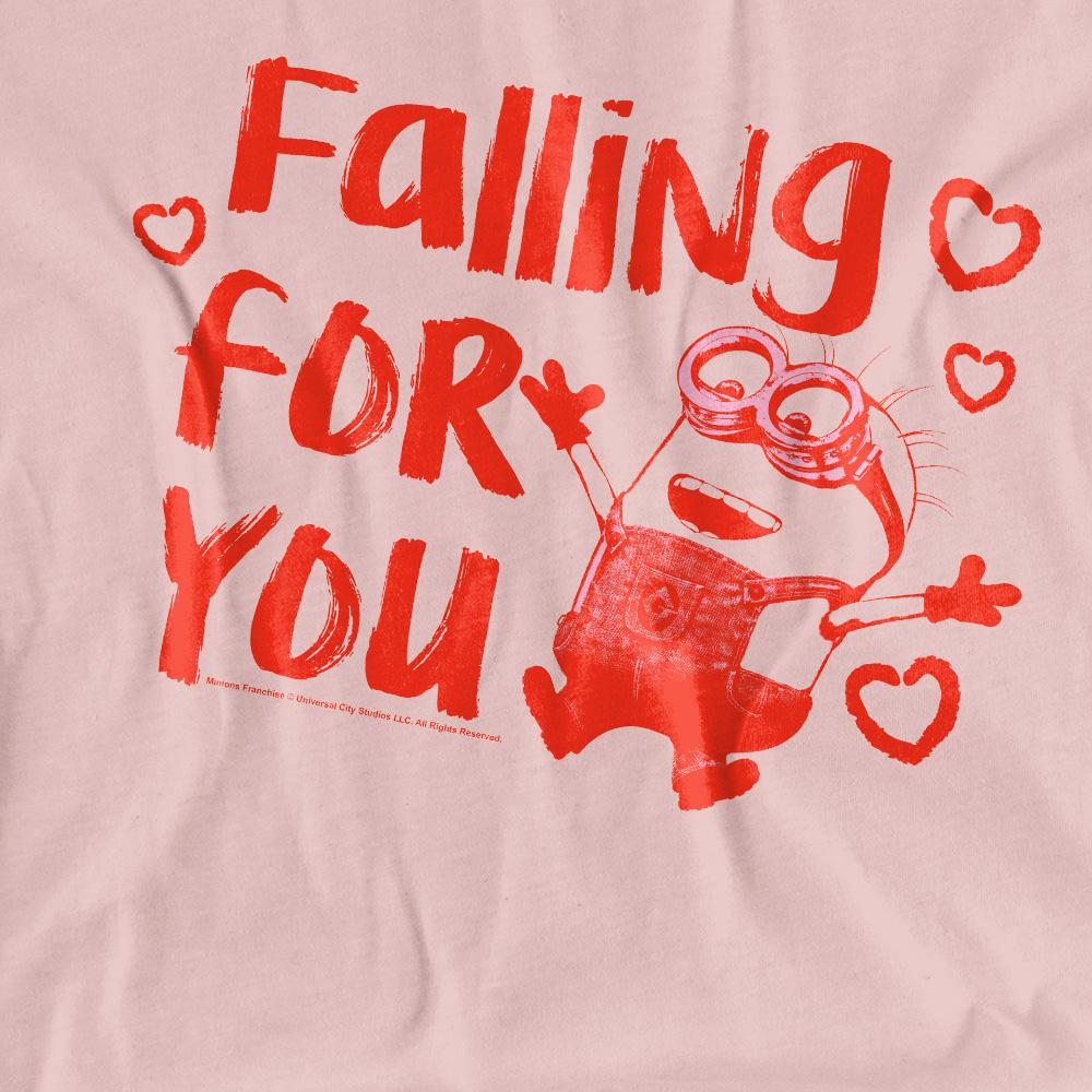 Powder Rose - Pack Shot - Minions Unisex Adult Falling For You Ladies T-Shirt