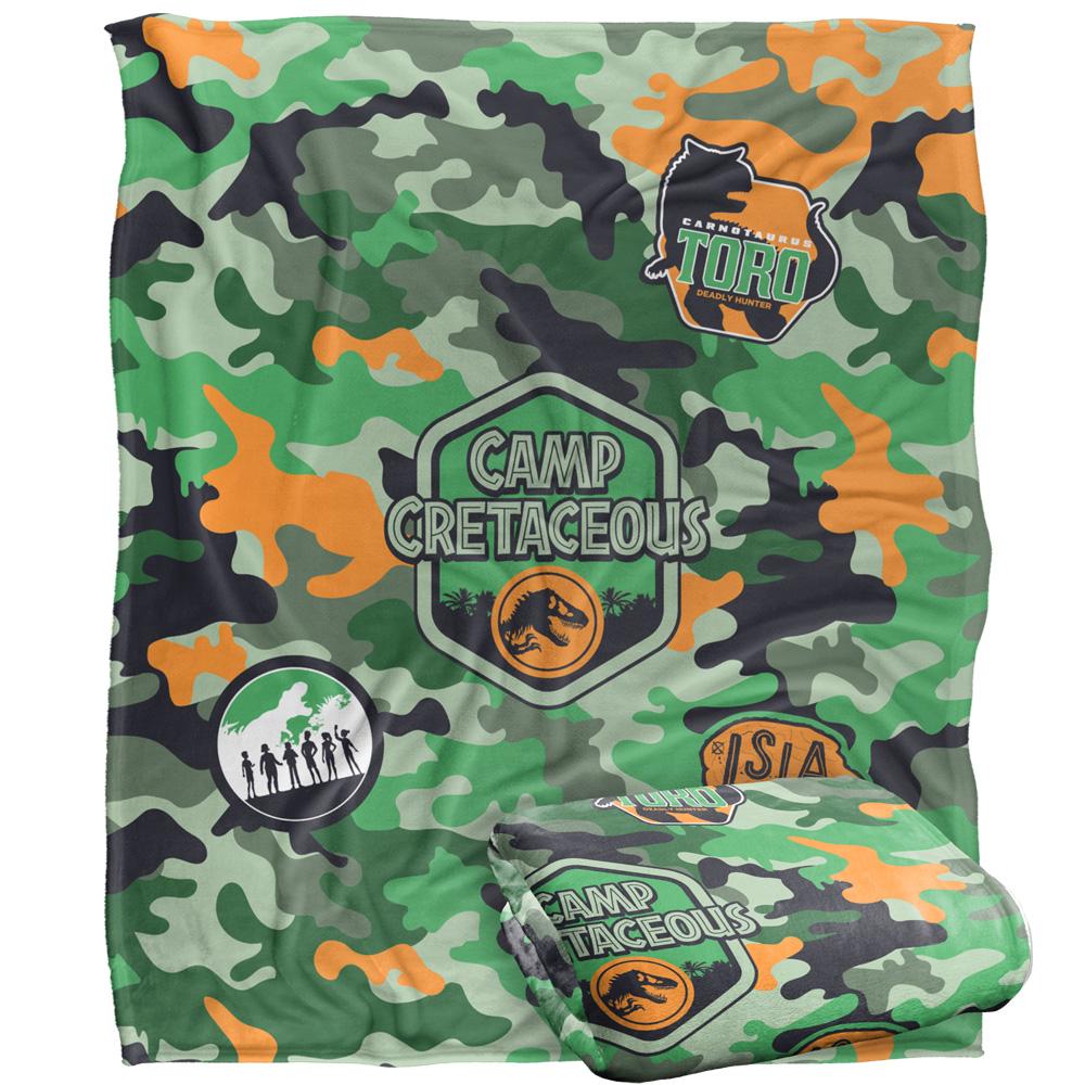 Multicoloured - Back - Jurassic Park Camp Cretaceous Camo Blanket