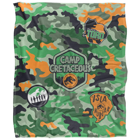 Multicoloured - Front - Jurassic Park Camp Cretaceous Camo Blanket