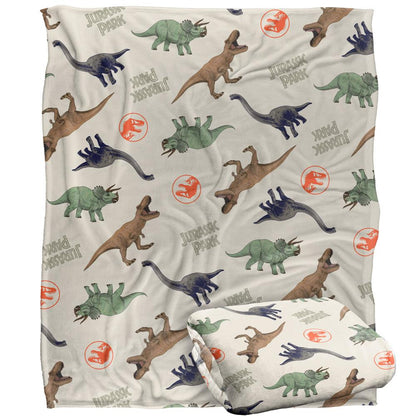 Multicoloured - Back - Jurassic Park All-Over Print Blanket