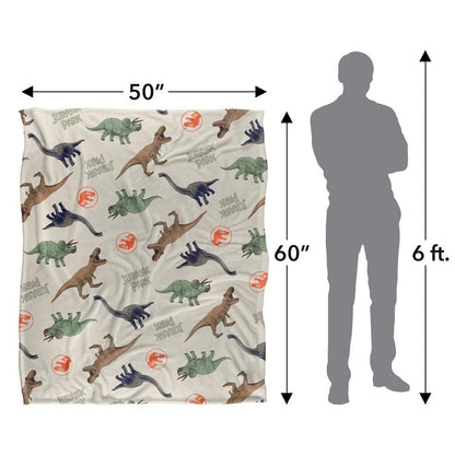 Multicoloured - Pack Shot - Jurassic Park All-Over Print Blanket