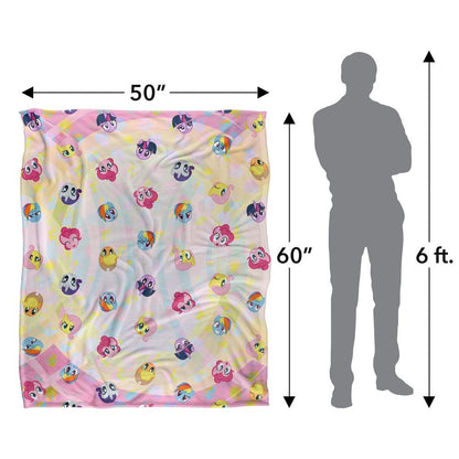 Multicoloured - Pack Shot - My Little Pony Faces Blanket