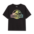 Black - Front - Jurassic Park Girls Gradient Logo T-Shirt