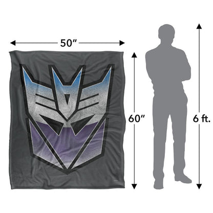 Multicoloured - Pack Shot - Transformers Vintage Logo Decepticons Blanket