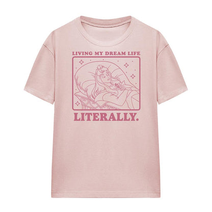 Powder Rose - Front - Sleeping Beauty Unisex Adult Living My Dream Life T-Shirt