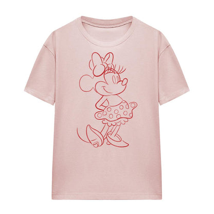 Powder Rose - Front - Disney Classics Unisex Adult Minnine Mouse Sketch T-Shirt