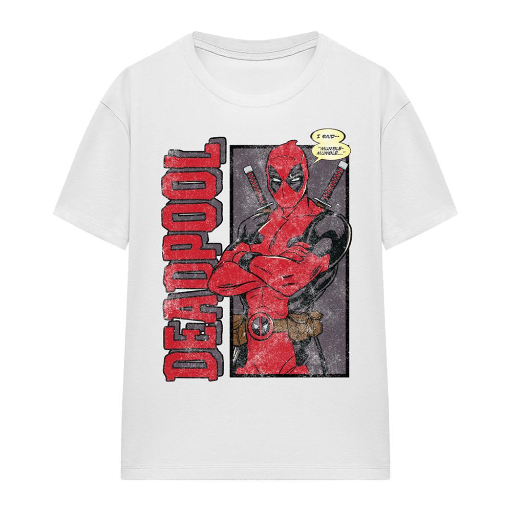 White - Front - Deadpool Unisex Adult I Said Mumble T-Shirt