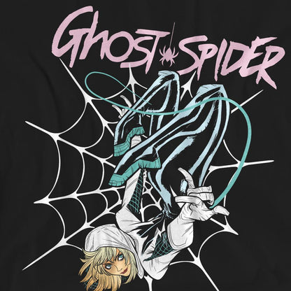 Black - Pack Shot - Spider-Man Unisex Adult Ghost-Spider Neon Web T-Shirt