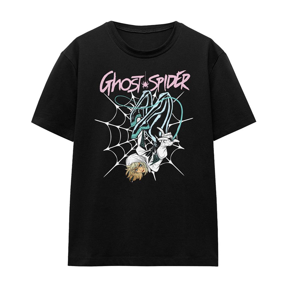 Black - Front - Spider-Man Unisex Adult Ghost-Spider Neon Web T-Shirt