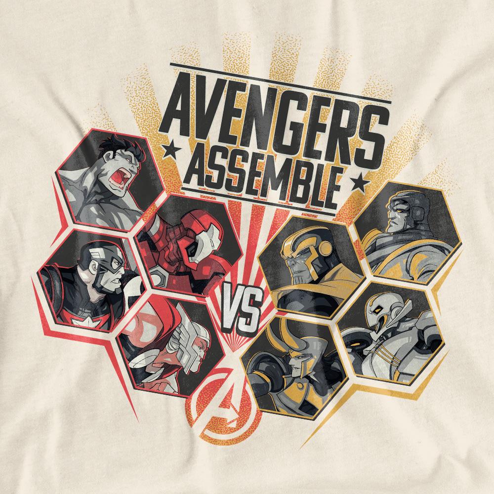 Natural - Pack Shot - Avengers Unisex Adult Vs Villains T-Shirt
