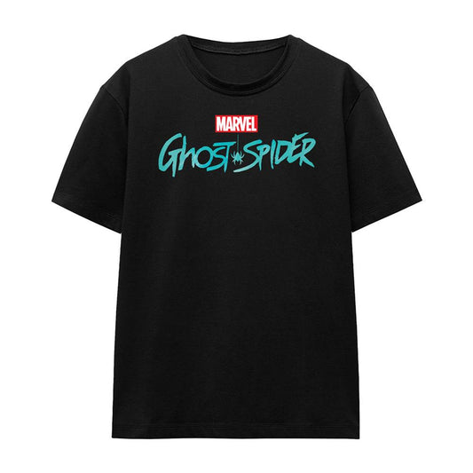 Black - Front - Spider-Man Unisex Adult Ghost-Spider Logo T-Shirt