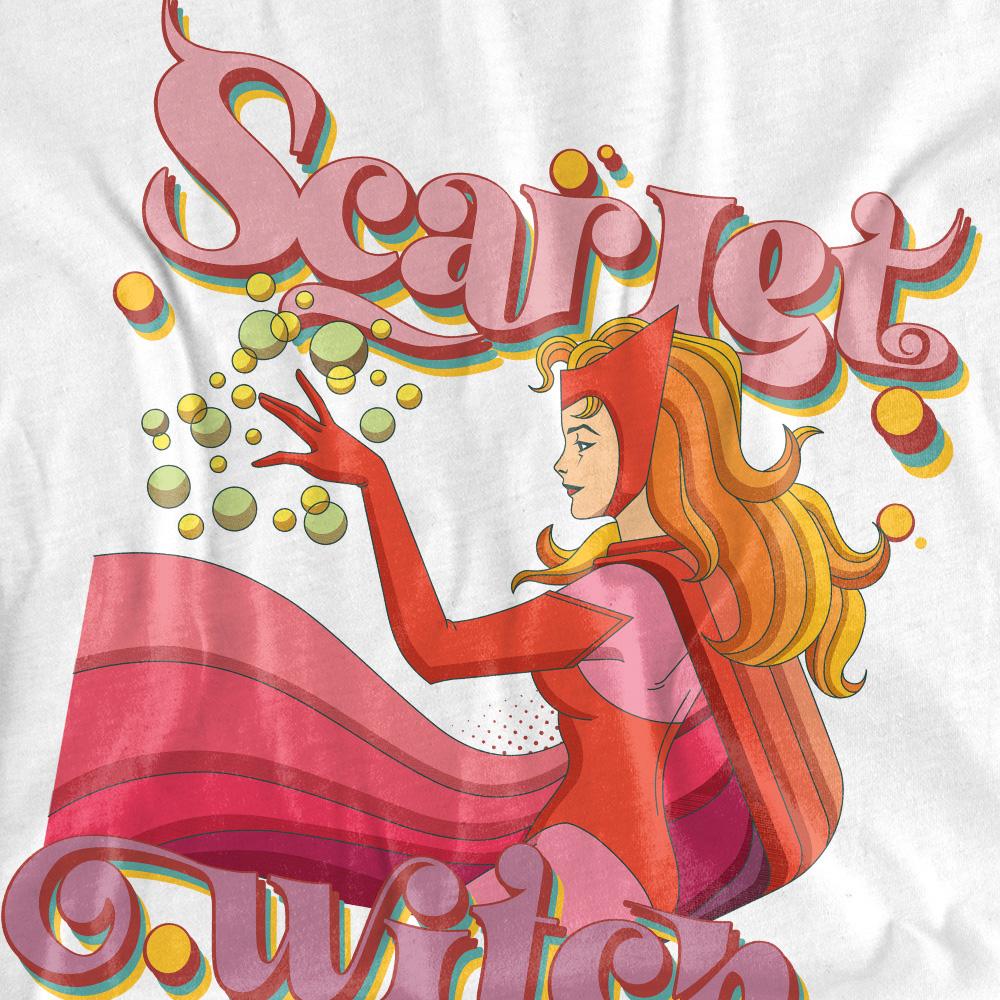 White - Pack Shot - Marvel Unisex Adult Hero Vibes Scarlet Witch T-Shirt