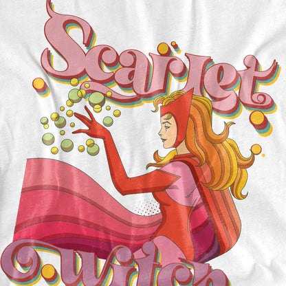 White - Pack Shot - Marvel Unisex Adult Hero Vibes Scarlet Witch T-Shirt