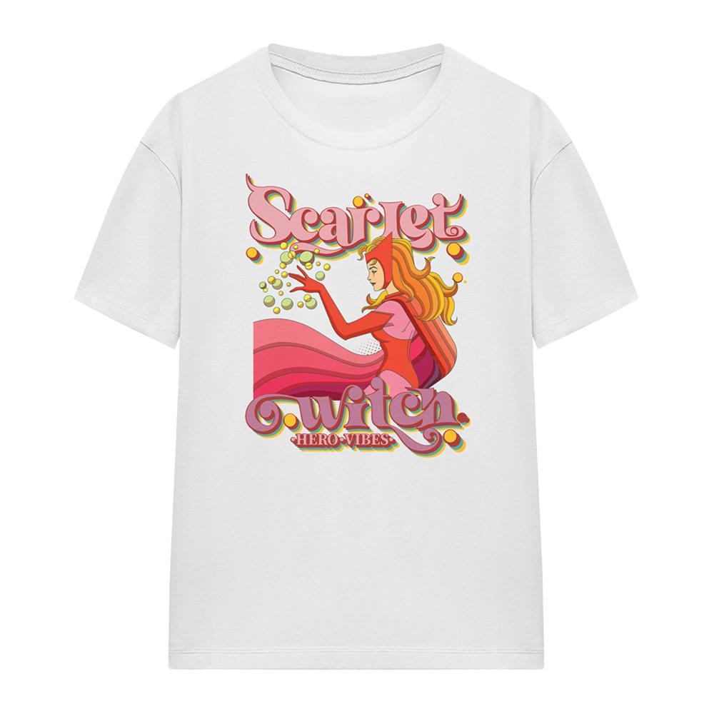 White - Front - Marvel Unisex Adult Hero Vibes Scarlet Witch T-Shirt