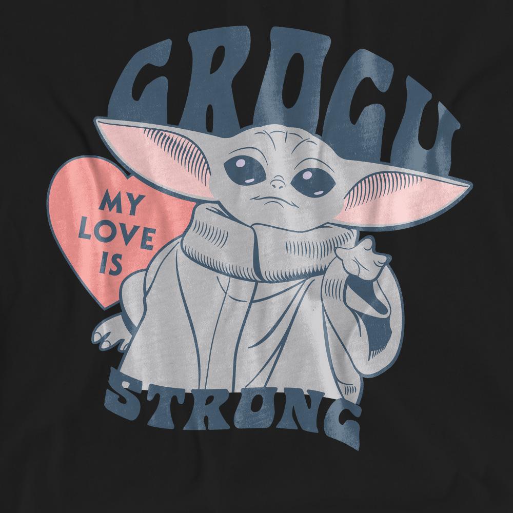 Black - Pack Shot - Star Wars: The Mandalorian Unisex Adult My Love Is Strong Baby Yoda T-Shirt