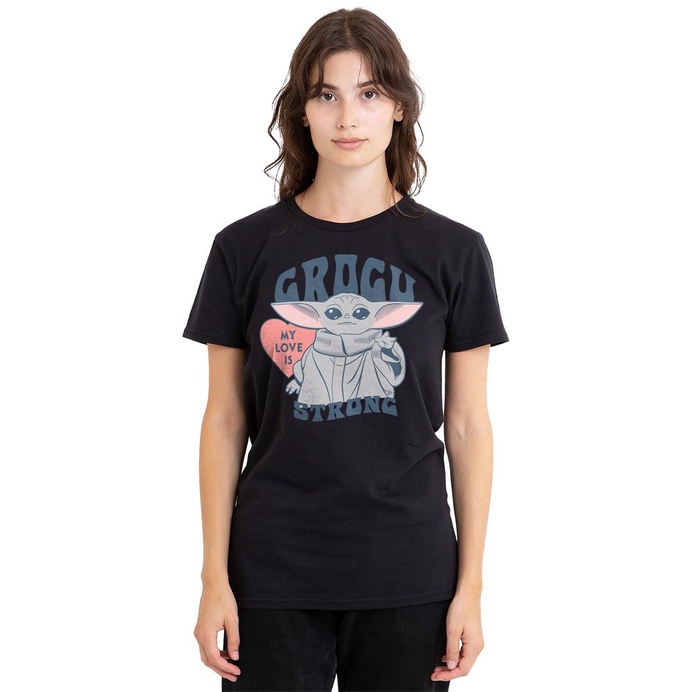 Black - Side - Star Wars: The Mandalorian Unisex Adult My Love Is Strong Baby Yoda T-Shirt